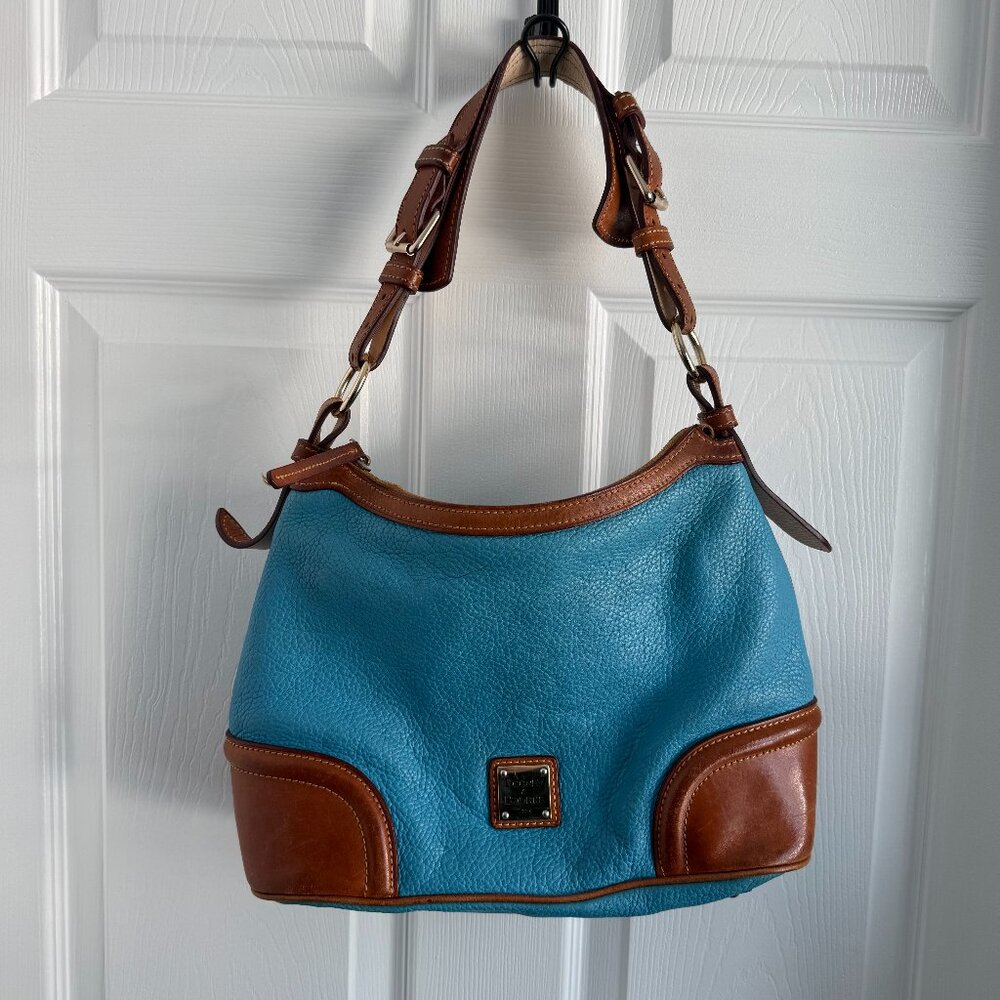 Dooney & Bourke Blue Pebble Leather Shoulder Bag